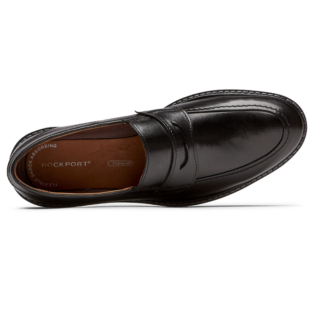 Rockport Mens Loafers Black - Kenton Penny - UK 710-ZVHTXN